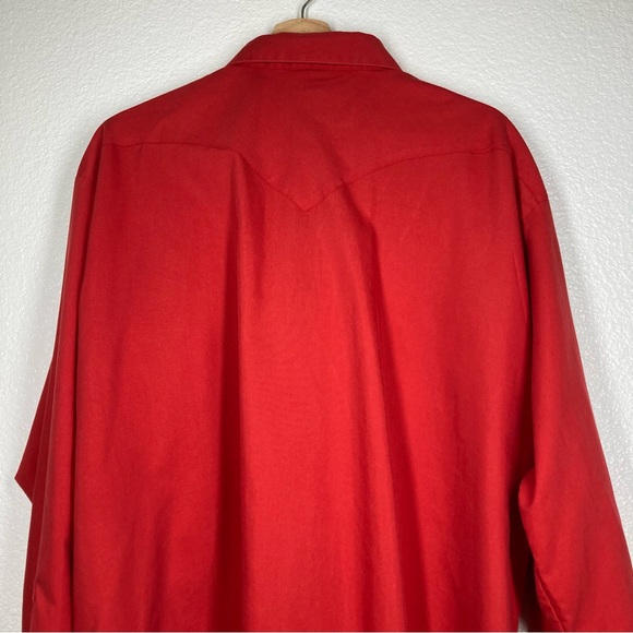 Red Rider Men's Western Shirt Button Down XXL Red Rodeo Snap Buttons Cowboy - Picture 10 of 15